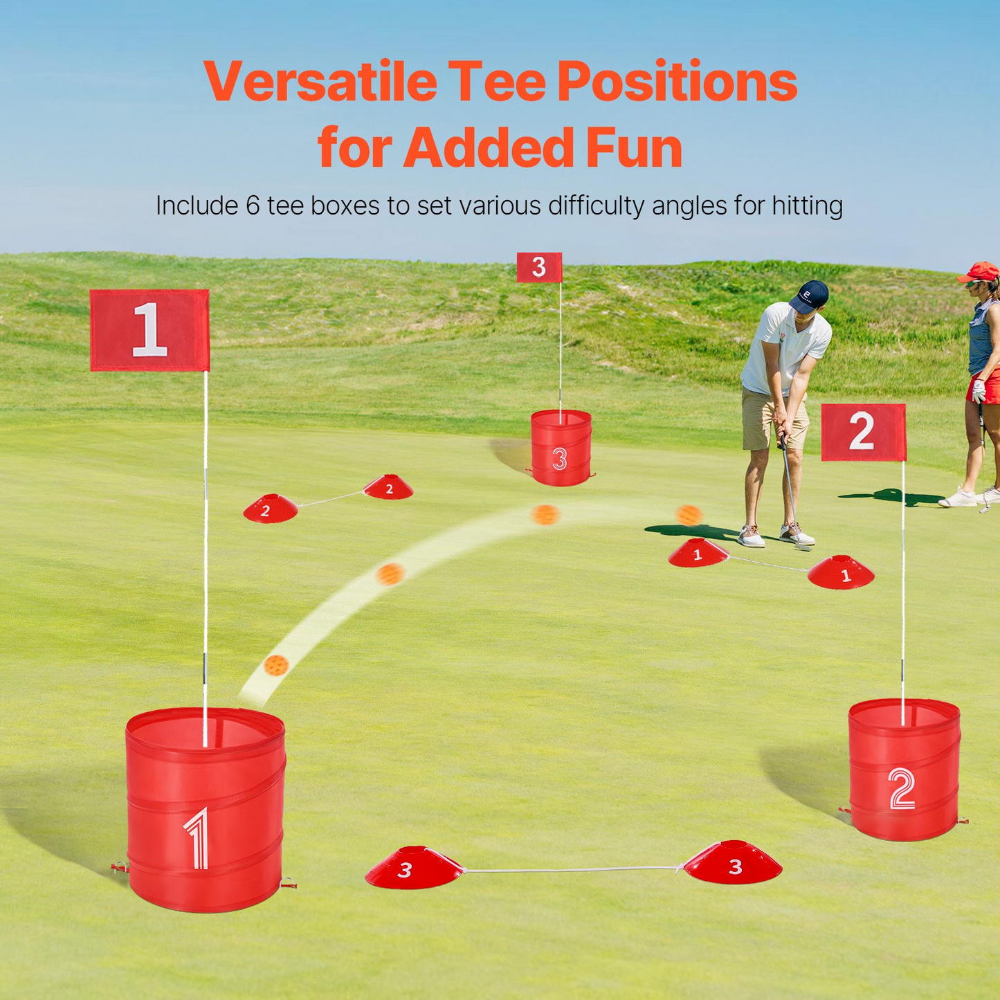 Backyard Golf Game - 6 Hole Portable Bucket Set for All Ages - Perfect for Family Fun, Parties & Outdoor Activities