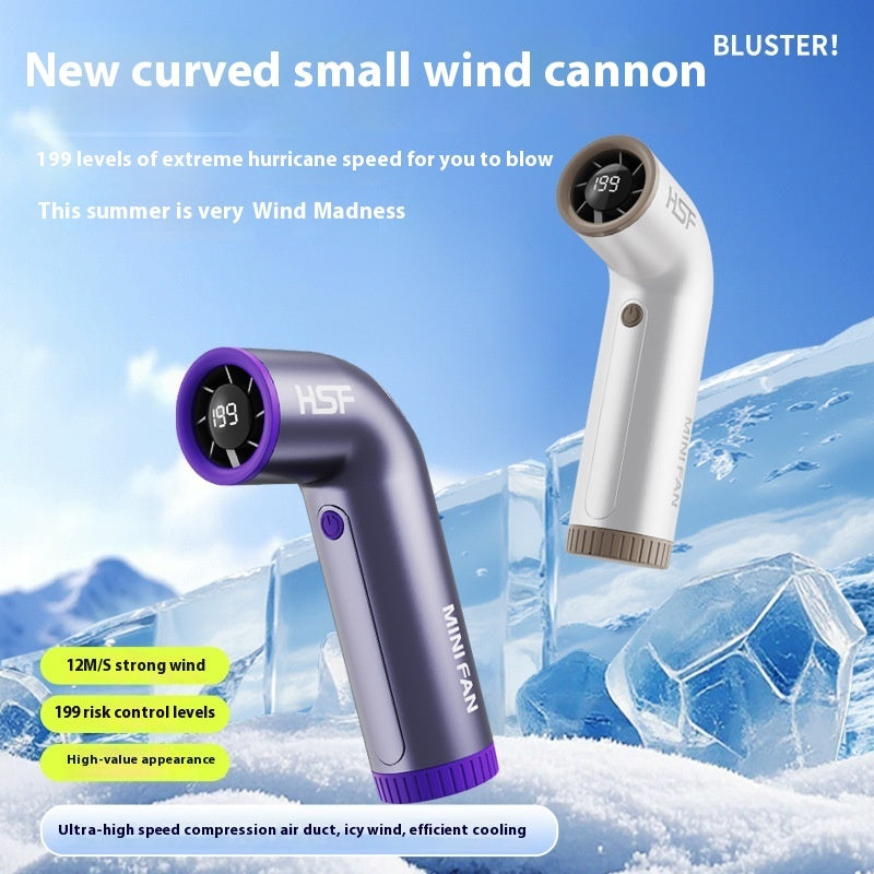 High-speed Little Turbine Digital Display Charging Long Endurance Portable Fan