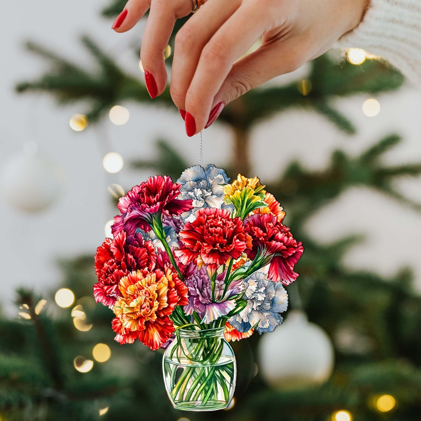 Flowers in the Vase Wooden Ornaments by G. Debrekht - Love Family Decor - 8688317-4