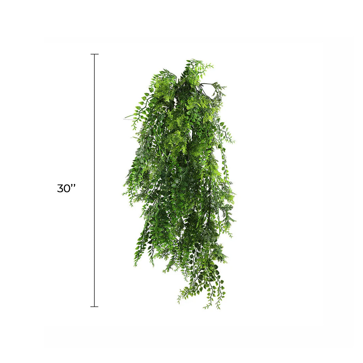 Artificial Hanging Dense Fern Plant Tropical Green 30" UV Resistant-1