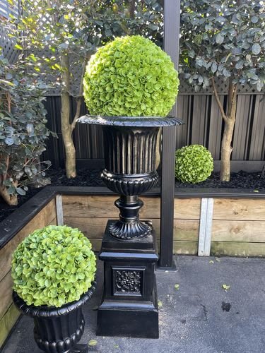Artificial Rose Clover Topiary Ball 17" UV Resistant Set of 2-4