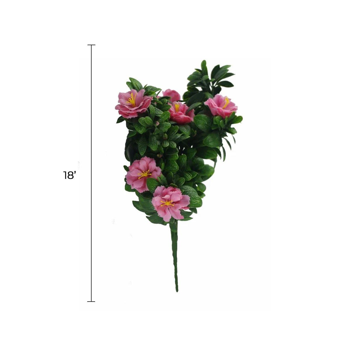Faux Pink Rose Bunch UV Resistant 18"-1