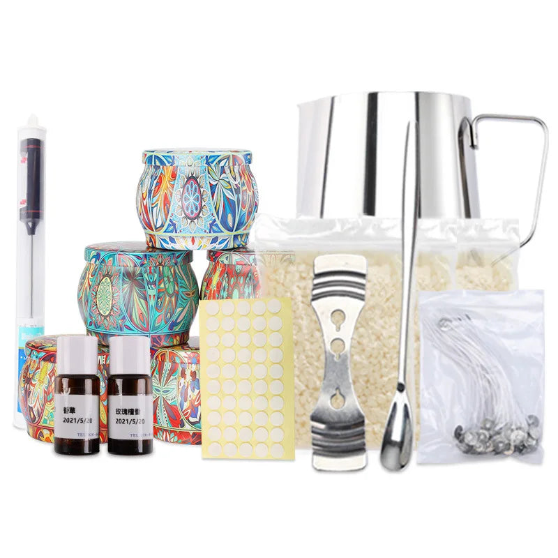 A Set Candle Making Kit Pouring Pot Wicks Sticker DIY Candle Fixator Craft Tools DIY Handmade Candle Set With Cotton Core Holder-0