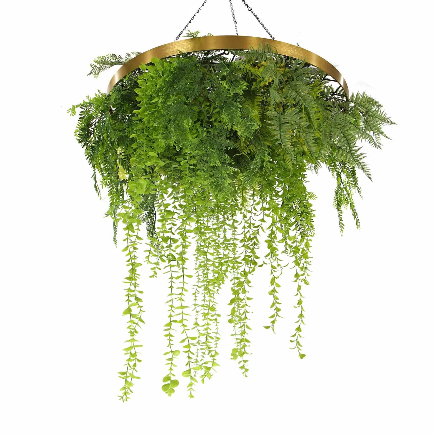 32-Inch Imitation Gold Artificial Hanging Green Wall Disc – Limited Edition UV-Resistant Foliage-2