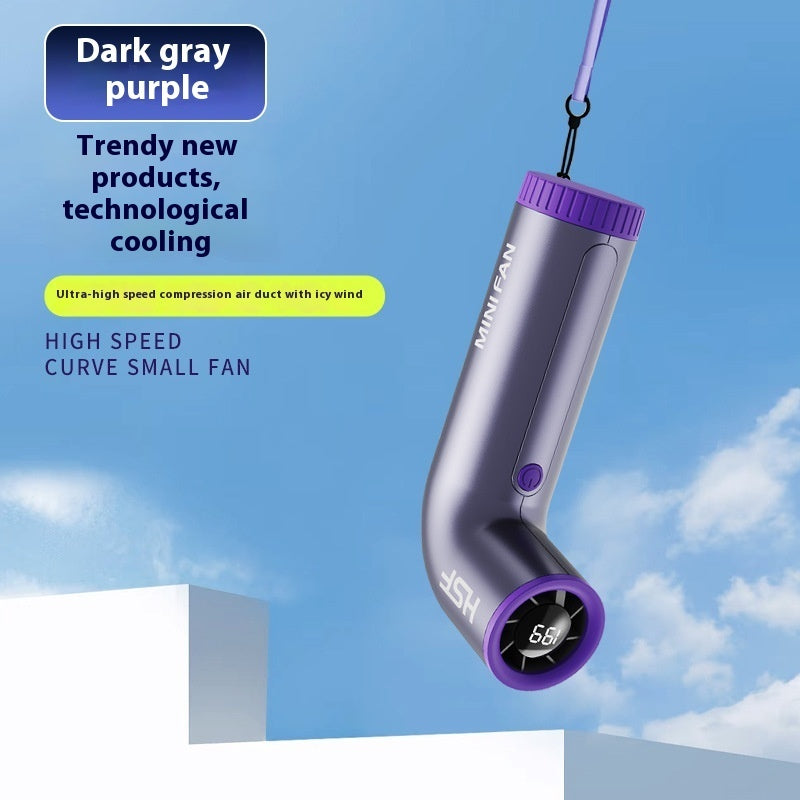 High-speed Little Turbine Digital Display Charging Long Endurance Portable Fan