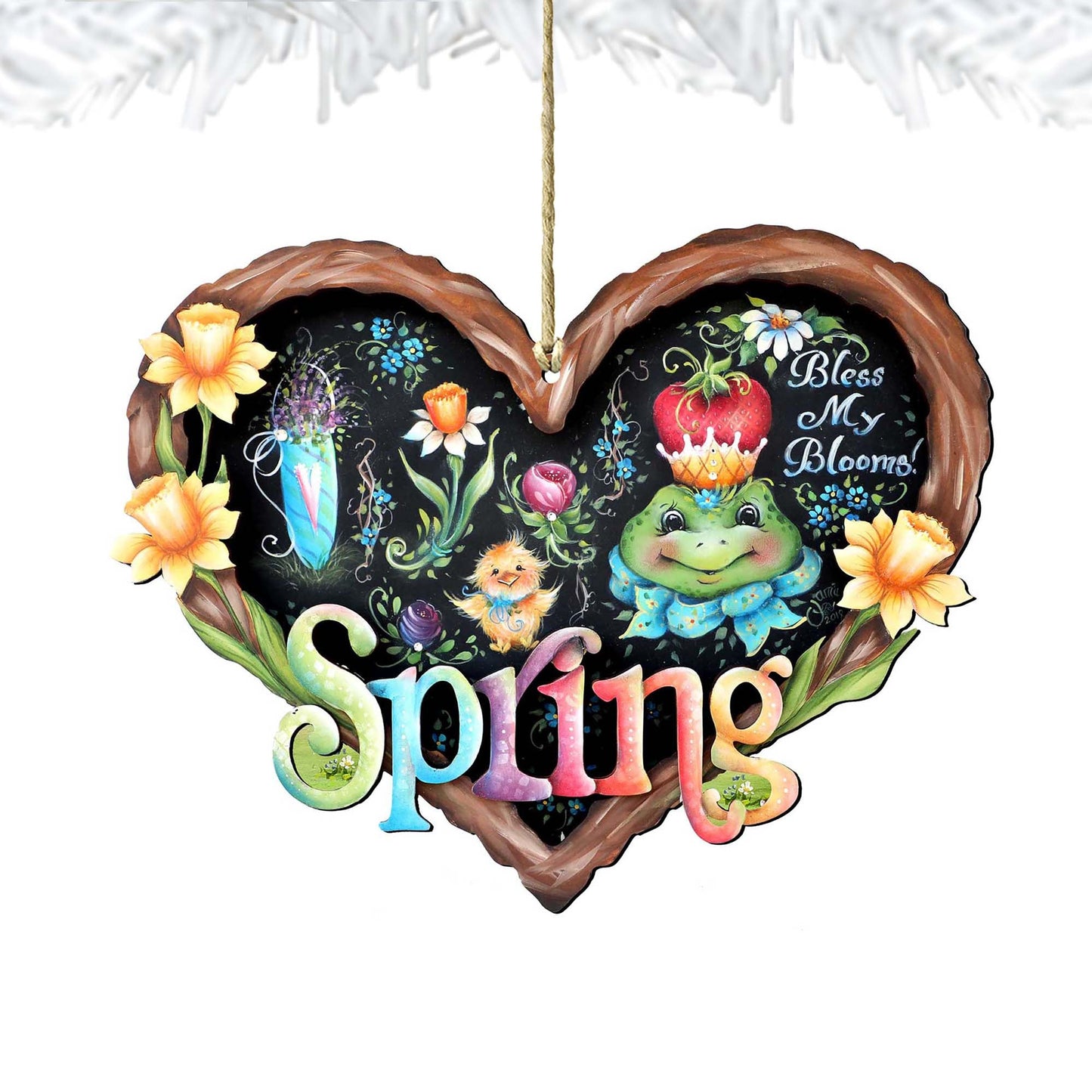 Bless my Bloomin Heart Wooden Ornaments by Jamie Mills-Price - Easter Spring Decor - 8457608-4