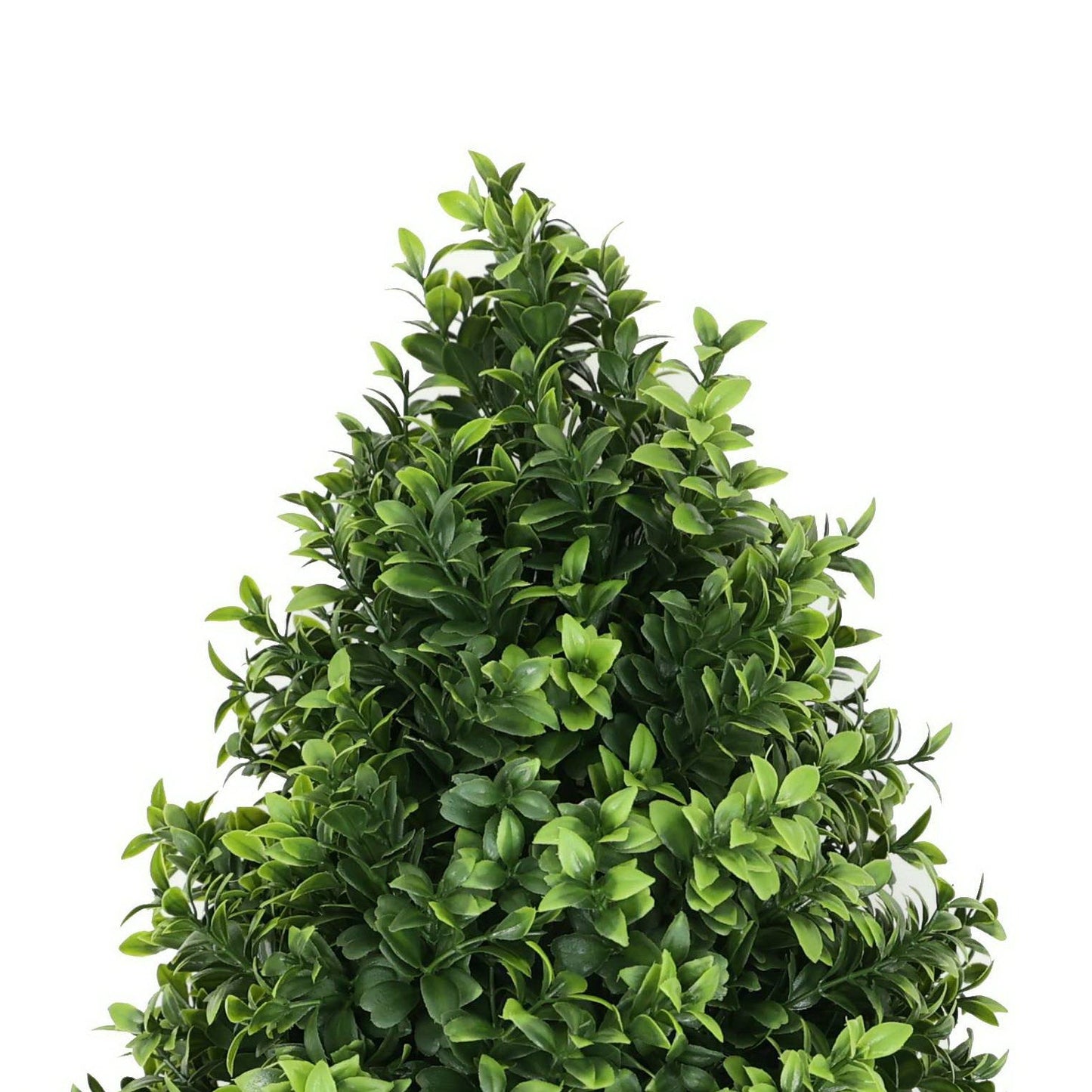 14-Inch Faux Boxwood Topiary Shrub with Ground Spike – UV-Resistant Artificial Boxwood Hedge-2