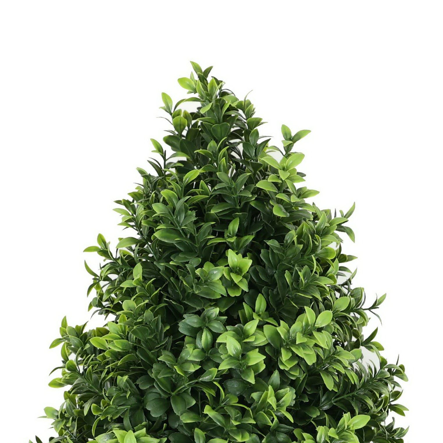 14-Inch Faux Boxwood Topiary Shrub with Ground Spike – UV-Resistant Artificial Boxwood Hedge-2