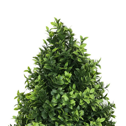 14-Inch Faux Boxwood Topiary Shrub with Ground Spike – UV-Resistant Artificial Boxwood Hedge-2