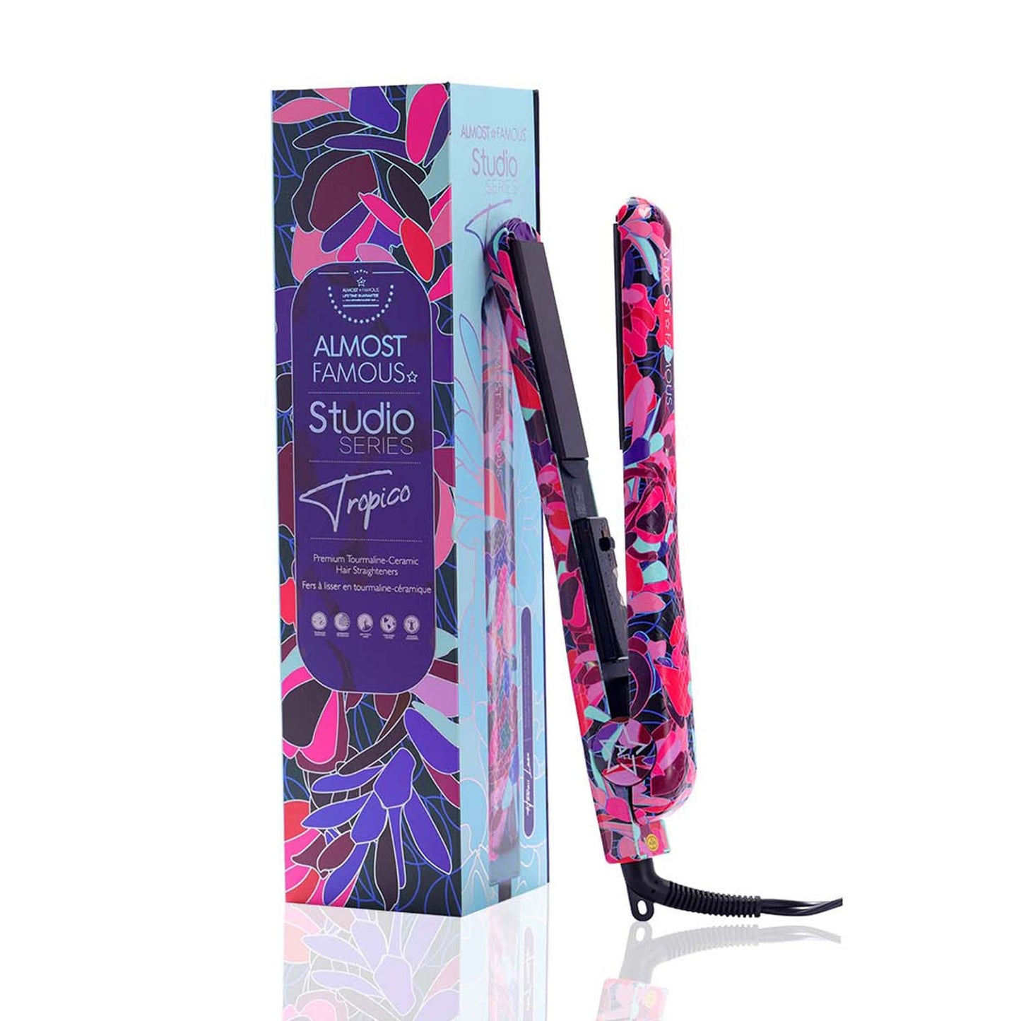 Tropico Studio 1.25" Flat Iron with Waterprint Design-3