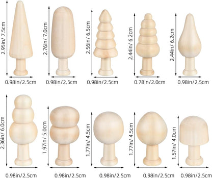 20Pcs Unfinished Wooden Mini Trees: Blank DIY Graffiti Wooden Tree Unfinished for DIY Crafts and Christmas Easter Decorations