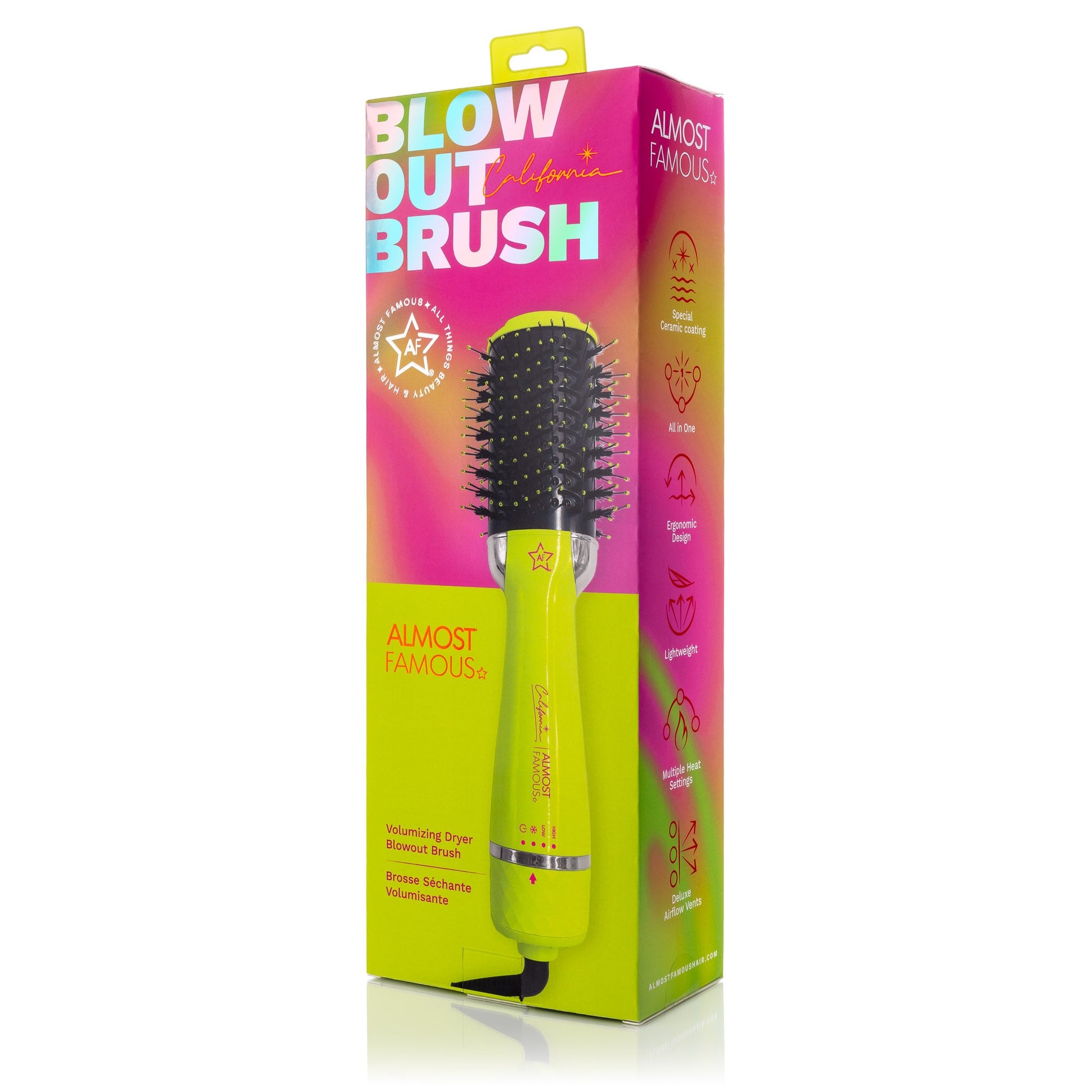 New 3in1 Blowout Brush Styling Tool - California Collection/Yellow-1