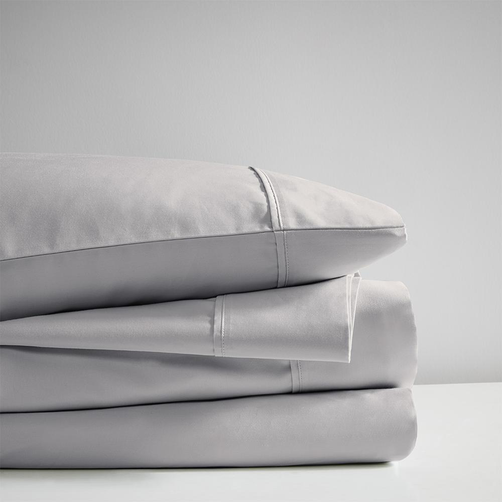 600 Thread Count Cooling Cotton Blend 4 PC Sheet Set - Luxurious & Breathable, Perfect for Hot Sleepers, White