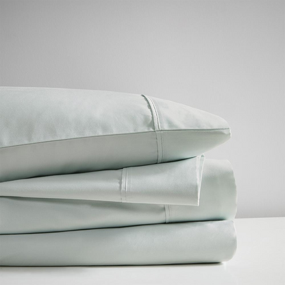 600 Thread Count Cooling Cotton Blend 4 PC Sheet Set - Luxurious & Breathable, Perfect for Hot Sleepers, White