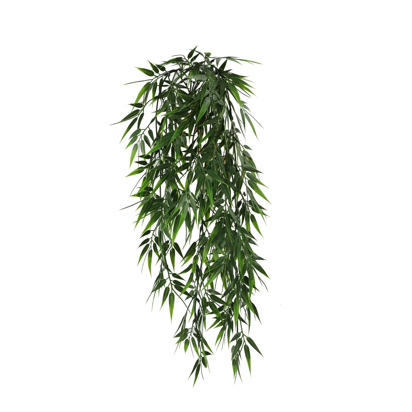 Artificial Hanging Bamboo Leaf Garland Bushes – Dark Green UV Resistant & Fire Rated | 6.7in x 30in (17cm x 76cm Each)-0
