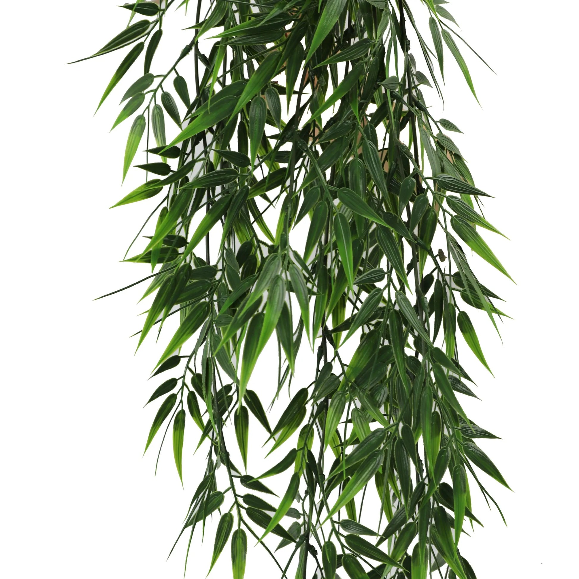 Artificial Hanging Bamboo Leaf Garland Bushes – Dark Green UV Resistant & Fire Rated | 6.7in x 30in (17cm x 76cm Each)-3
