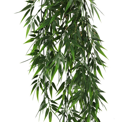 Artificial Hanging Bamboo Leaf Garland Bushes – Dark Green UV Resistant & Fire Rated | 6.7in x 30in (17cm x 76cm Each)-3