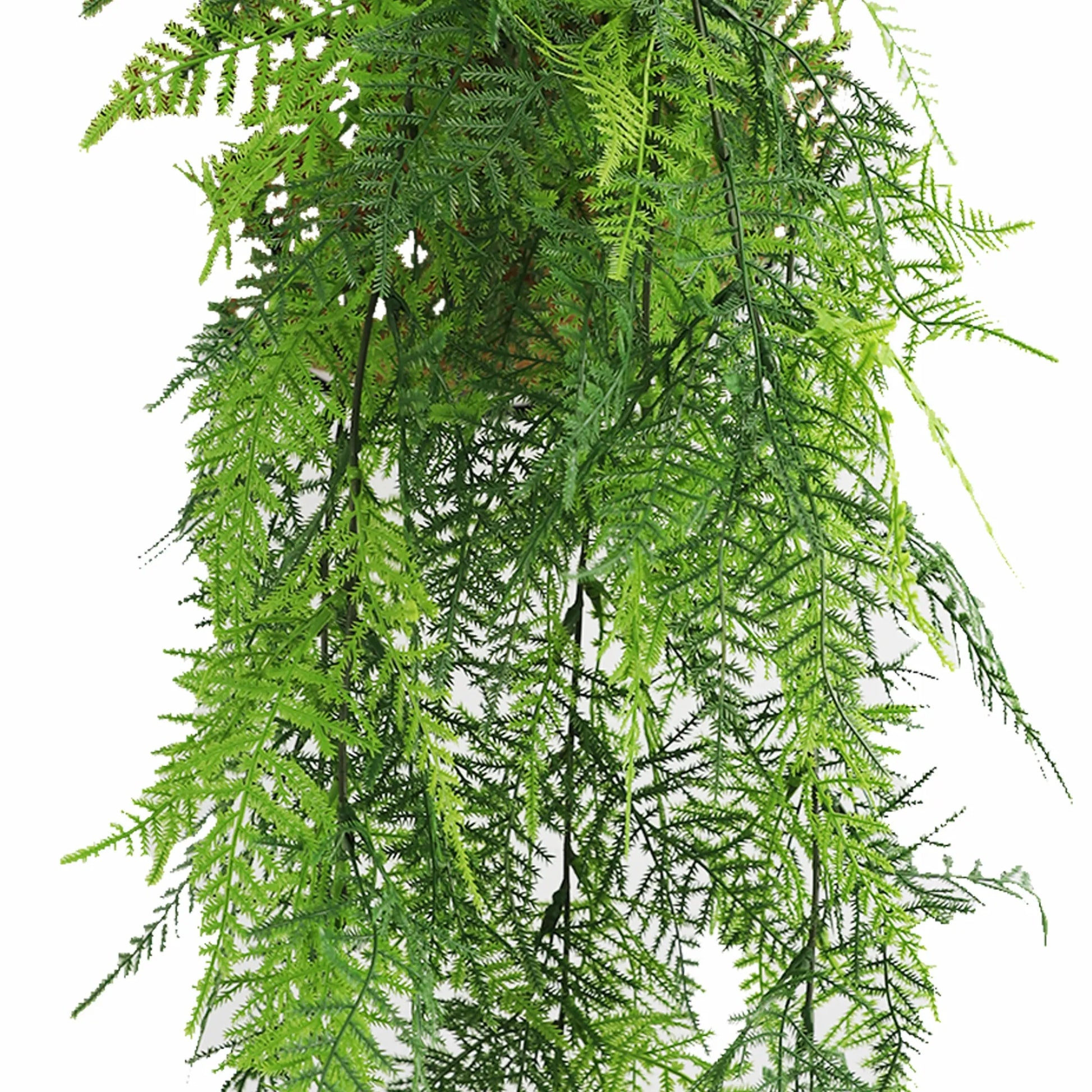 Artificial Hanging Lace Fern Garland Bushes – Vivid Green UV Resistant & Fire Rated | 5.9in x 30in (15cm x 76cm Each)-3