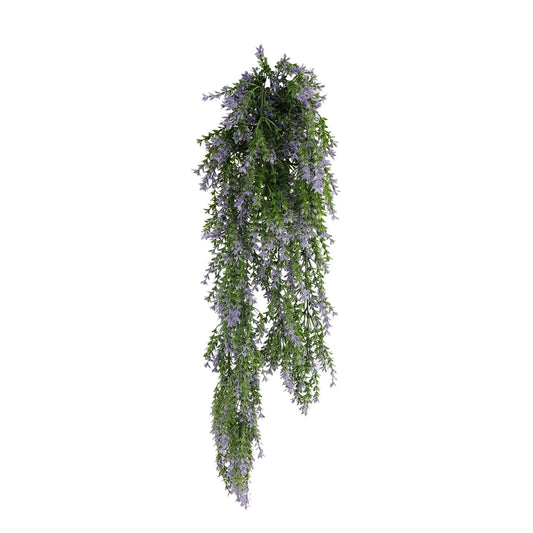 Artificial Hanging Purple & Green Willow Leaf Garland Bushes UV Resistant & Fire Rated | 7.8in x 30in (20cm x 76cm Each)-0