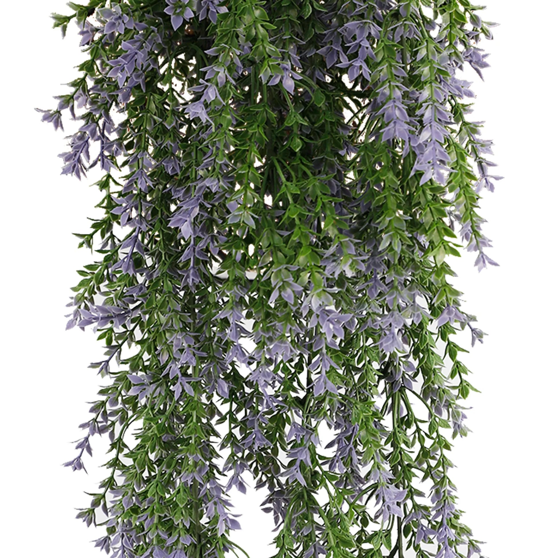 Artificial Hanging Purple & Green Willow Leaf Garland Bushes UV Resistant & Fire Rated | 7.8in x 30in (20cm x 76cm Each)-3
