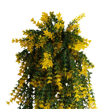 Artificial Hanging Yellow & Green Willow Leaf Garland Bushes UV Resistant & Fire Rated | 7.8in x 30in (20cm x 76cm Each)-2