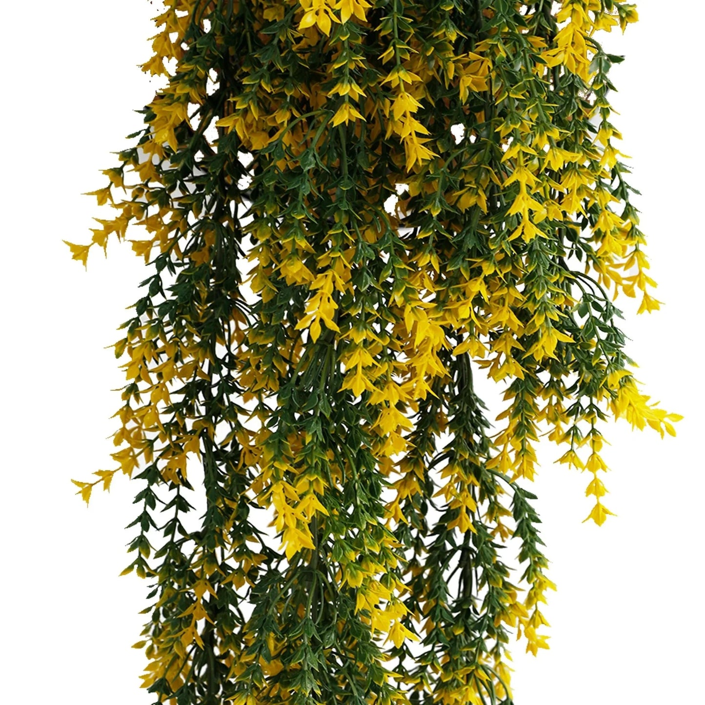 Artificial Hanging Yellow & Green Willow Leaf Garland Bushes UV Resistant & Fire Rated | 7.8in x 30in (20cm x 76cm Each)-3