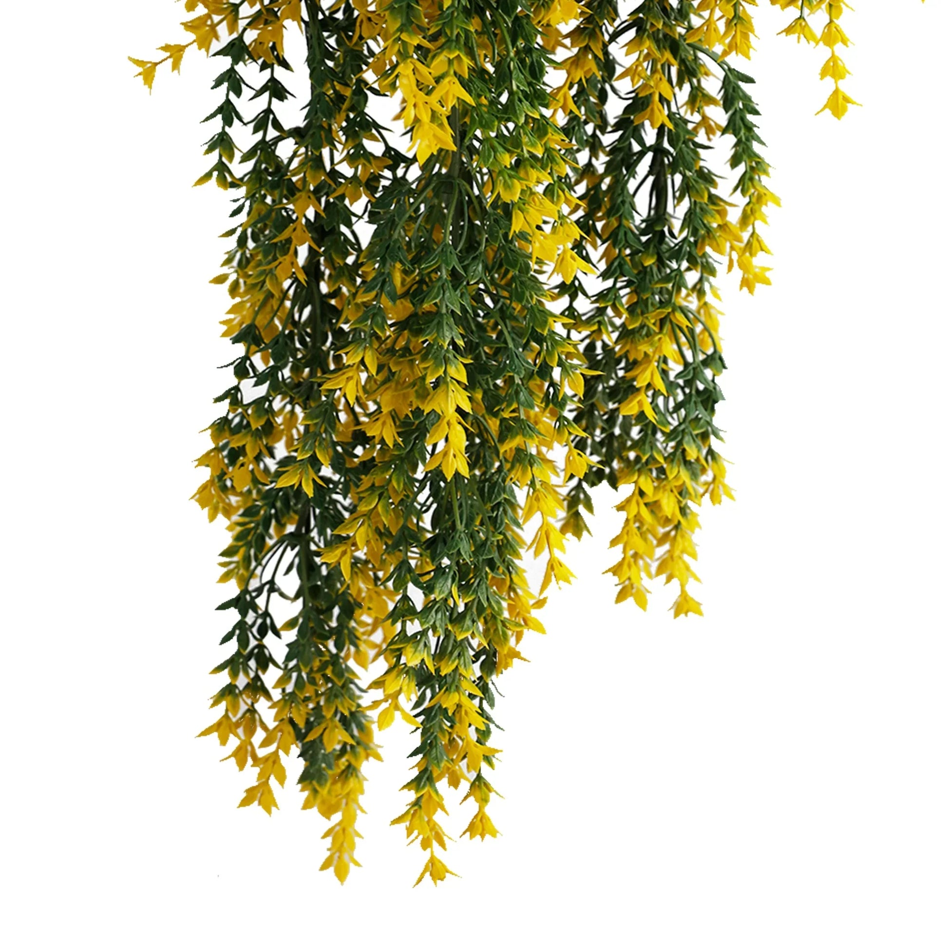 Artificial Hanging Yellow & Green Willow Leaf Garland Bushes UV Resistant & Fire Rated | 7.8in x 30in (20cm x 76cm Each)-4