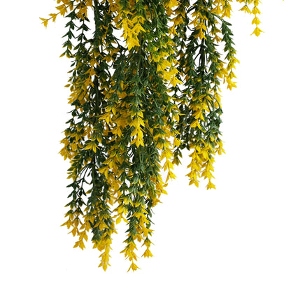 Artificial Hanging Yellow & Green Willow Leaf Garland Bushes UV Resistant & Fire Rated | 7.8in x 30in (20cm x 76cm Each)-4