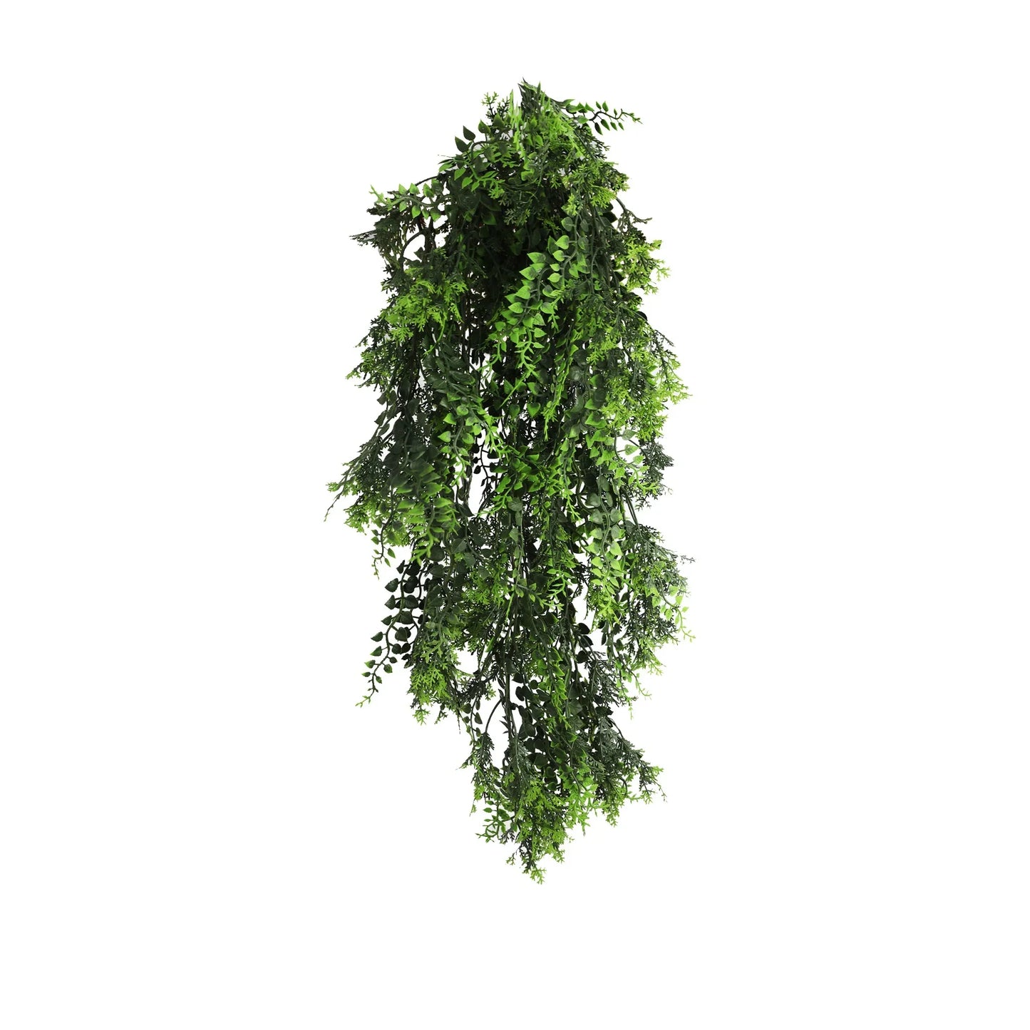 Artificial Hanging Mediterranean Fern Vine – UV Resistant & Fire Rated (8.6in x 30in | 22cm x 76cm)-0