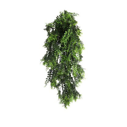 Artificial Hanging Mediterranean Fern Vine – UV Resistant & Fire Rated (8.6in x 30in | 22cm x 76cm)-0