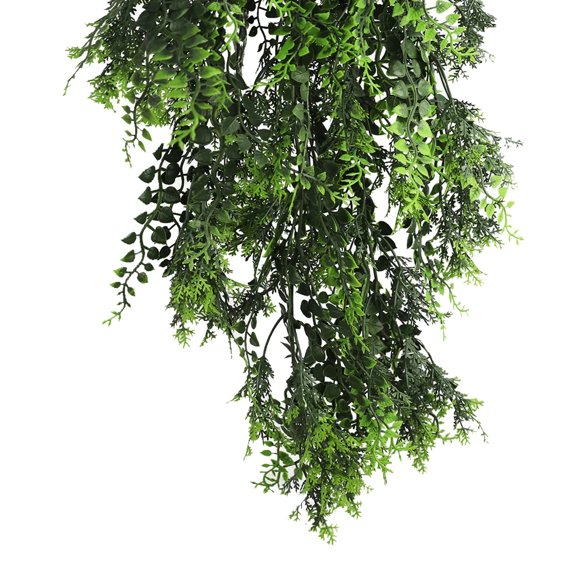 Artificial Hanging Mediterranean Fern Vine – UV Resistant & Fire Rated (8.6in x 30in | 22cm x 76cm)-4