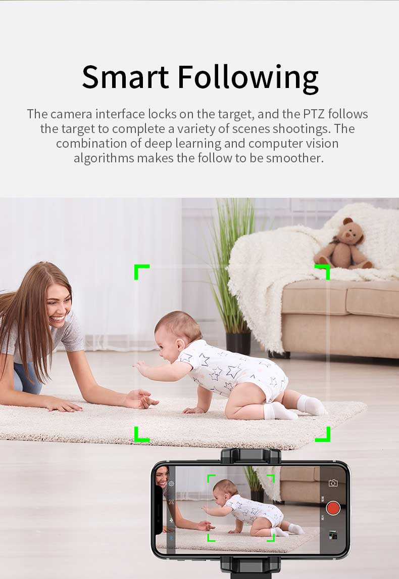 Robo 360 Rotation Smart AI Gimbal - Advanced Live Video Recording & Motion Tracking for iPhone and Android