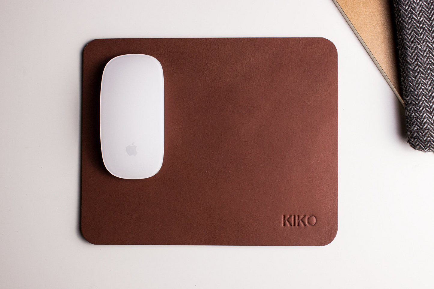 Premium Leather Mouse Pad - Cowhide Leather with Non-Slip Suede Backing