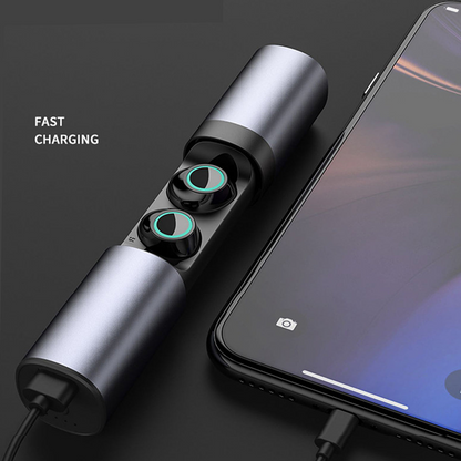 True Twin 2 In 1 Wireless Headphones with Phone Charger ??Stylish & Portable Audio Solution