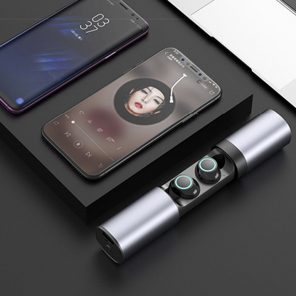 True Twin 2 In 1 Wireless Headphones with Phone Charger ??Stylish & Portable Audio Solution
