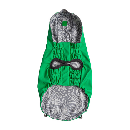 Reversible Elasto-Fit Raincoat - Green | Stylish and Waterproof Dog Raincoat with Hood