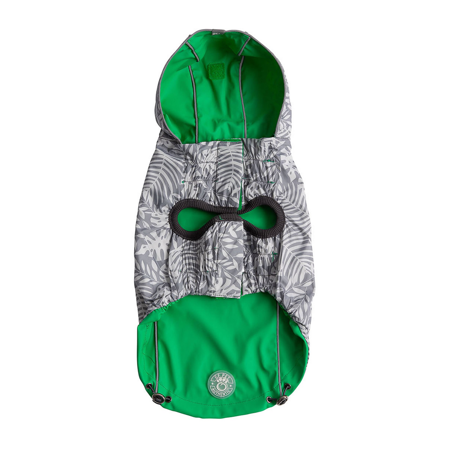 Reversible Elasto-Fit Raincoat - Green | Stylish and Waterproof Dog Raincoat with Hood