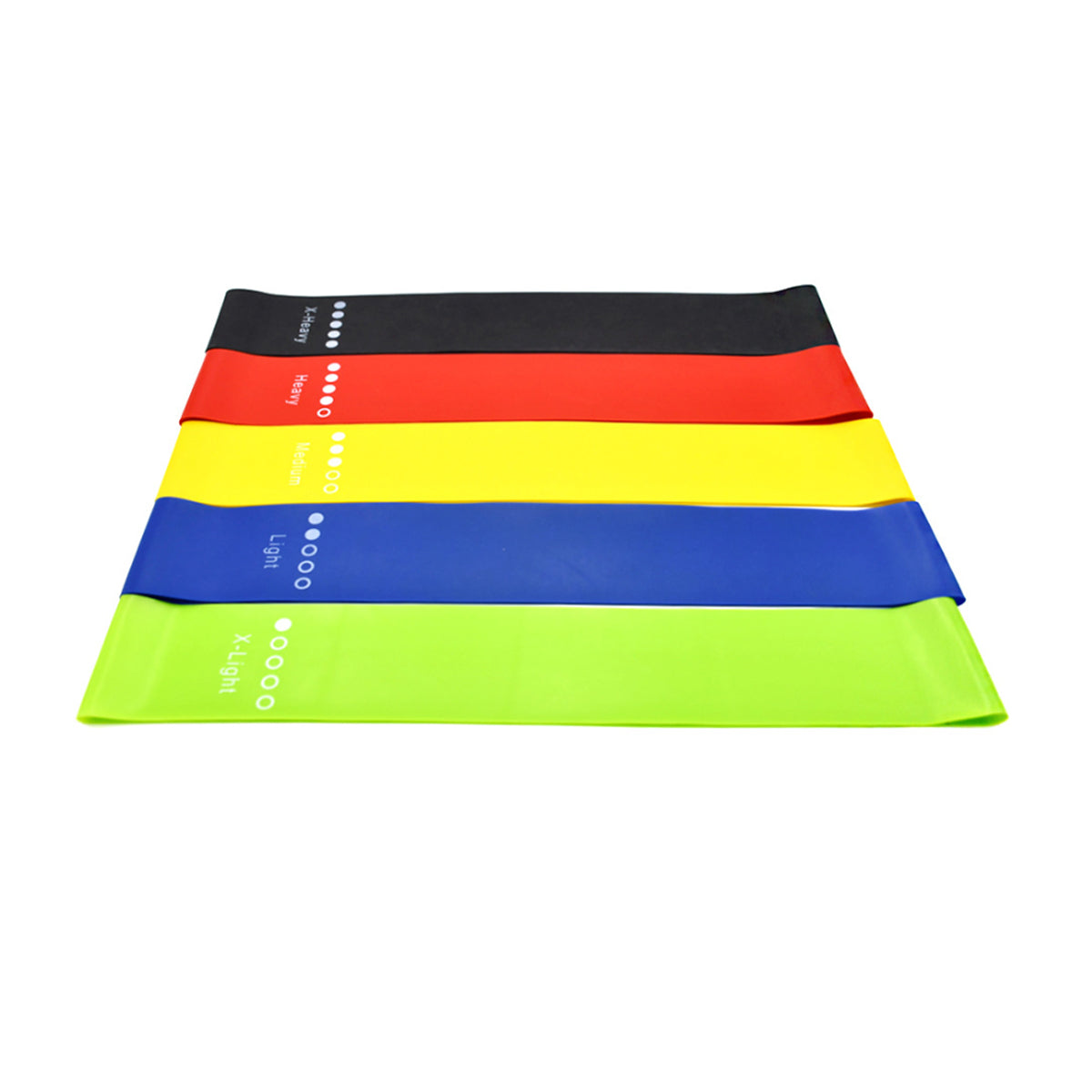 Flex And Stretch Set of 5 Exercise Latex Bands - Enhance Workouts with Durable and Portable Resistance Bands