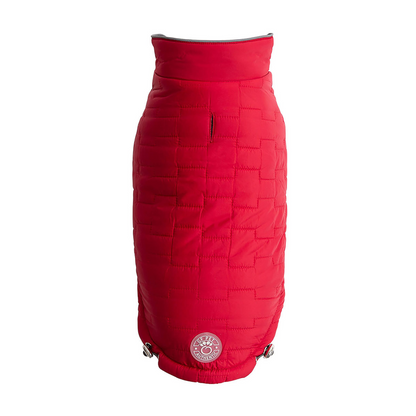 Reversible Chalet Jacket - Red | Stylish Quilting, Reflective, Water-Resistant, Adjustable