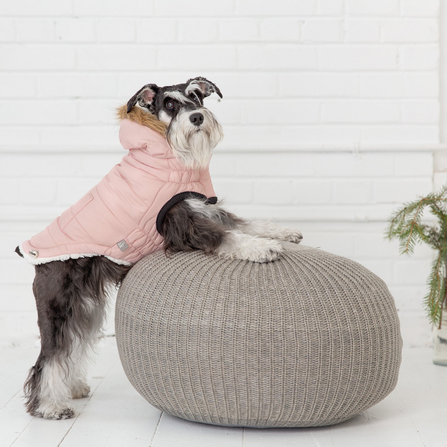 GF PET Urban Parka - Pink Dog Coat | Water-Resistant & Cozy | Stylish Elasto-Fit Design with Faux Fur Hood