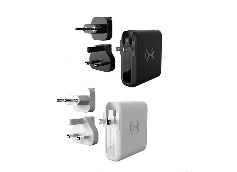 Global Gadget Charger - Universal Travel Power Solution, Multi-Port Portable Charger with Wireless & Type-C Capabilities for All Your Devices