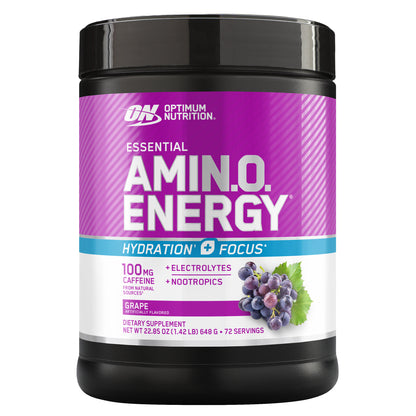 Optimum Nutrition Essential Amino Energy + Electrolytes, Grape, 1.42 Lbs
