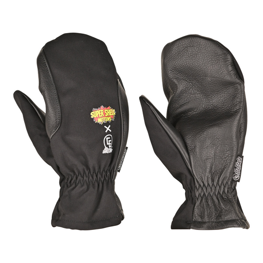 Super Shell Mitten - Heavy Duty Cowhide Palm, Durable Ballistic Nylon, Perfect for Snowboarding and Outdoor Activities