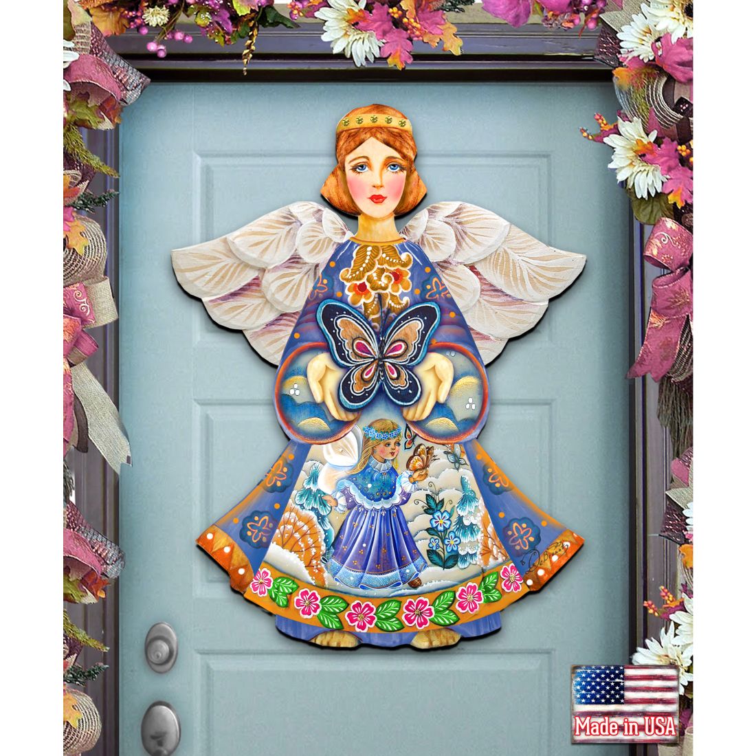 Butterfly Spring Angel Door Decor by G. DeBrekht - Easter Spring Decor - 8154152H-0