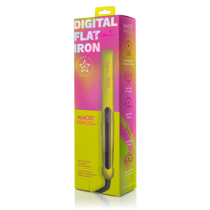 New 1.25" Digital Professional Flat Iron with Extra Wide Plates - California Collection/Yellow-4