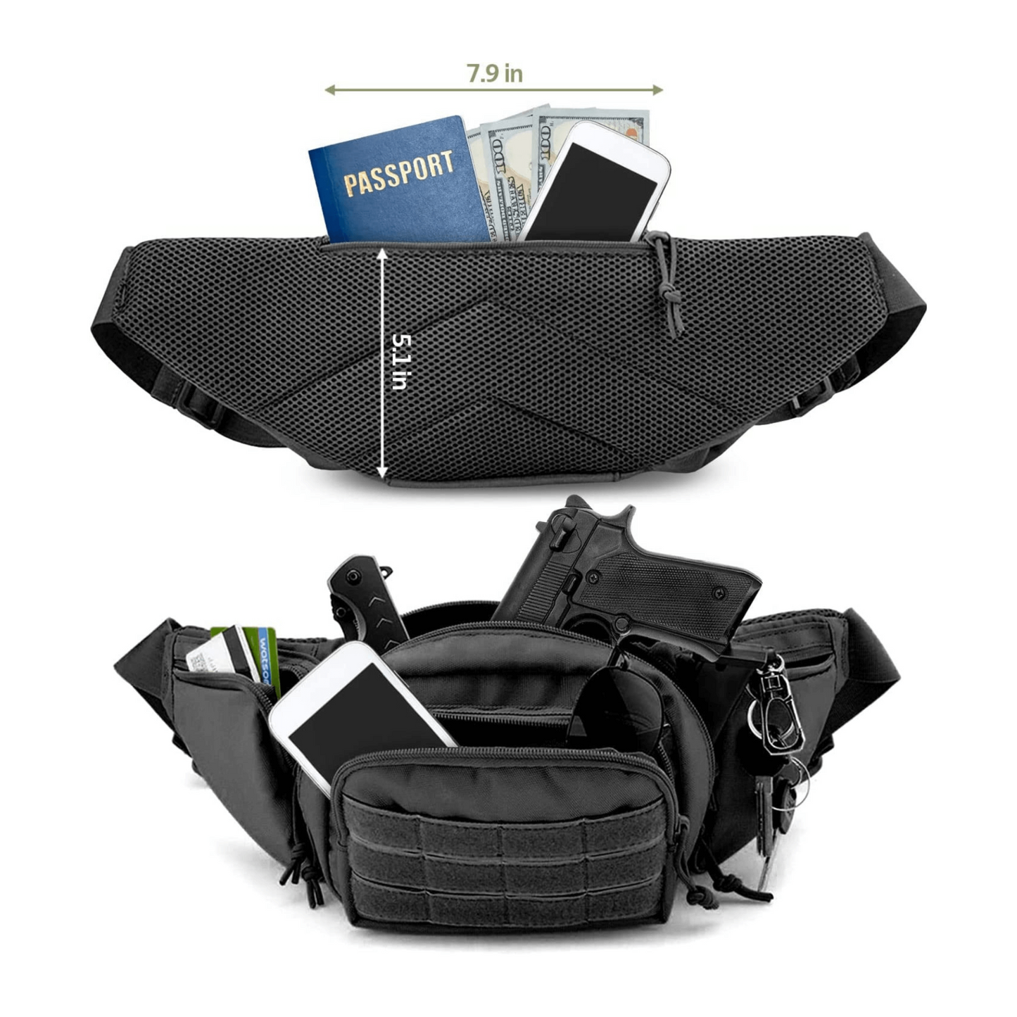 Tactical Waist Bag & MOLLE EDC Pouch for Outdoor Activities - Lightweight and Versatile