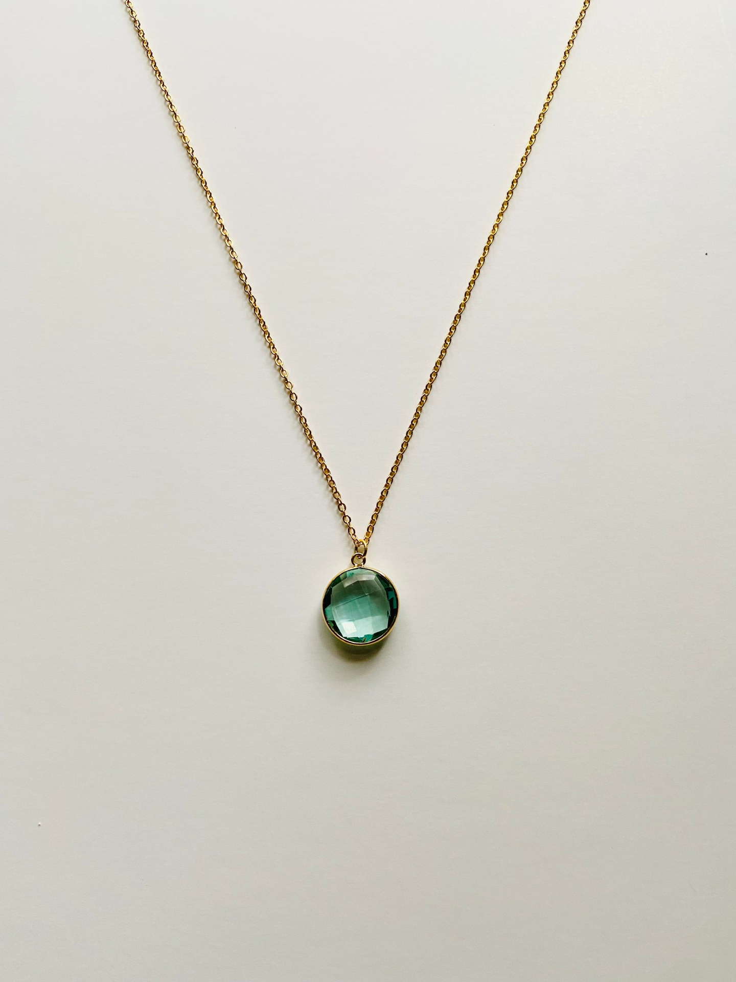 Elegant Aquamarine Birthstone Pendant Necklace - Gold Plated, Adjustable Length - Perfect Gift for March Birthdays