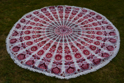 Boho Mandala Tapestry Table Cloth Wall Cover Beach Round Blanket - Vibrant and Versatile Home Decor