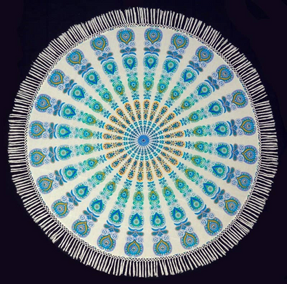 Boho Mandala Tapestry Table Cloth Wall Cover Beach Round Blanket - Vibrant and Versatile Home Decor