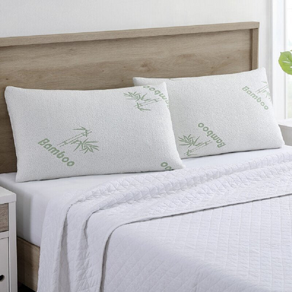 Mindful Design Bamboo Memory Foam Pillows (1- or 2-Pack) - Ample Support for Comfortable Sleep